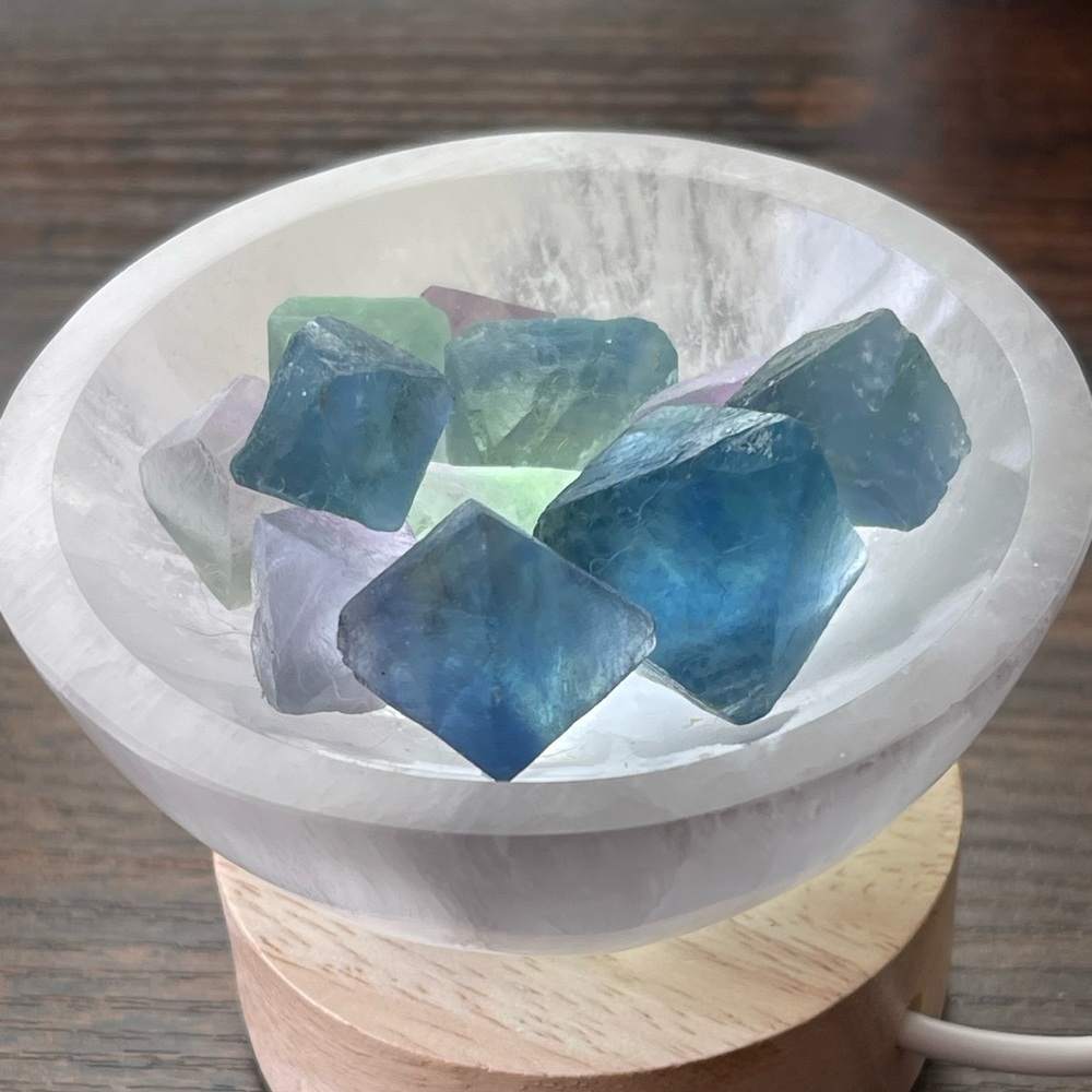 Genuine selenite carved bowl